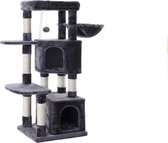 MIRA Home - Krabpaal - Speelhuis katten - Modern - pluche/sisal - Grijs - 49x45x120