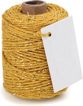 Cotton Cord Lurex/ Katoen touw 50 meter oker/goud ø2mm