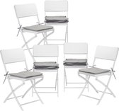 Relaxdays 12 x stoelkussen - kleurrijke zitkussen - 40x40 stoel kussen – wasbaar - grijs