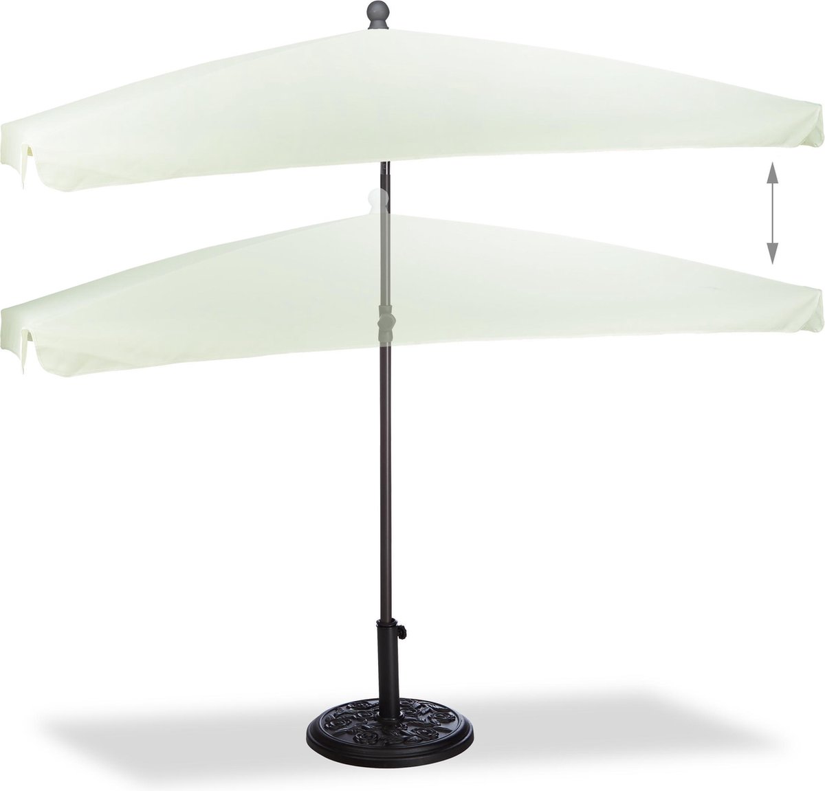 Relaxdays parasol hoogte verstelbaar - 200 x 120 cm - kantelbaar -  tuinparasol... | bol.com
