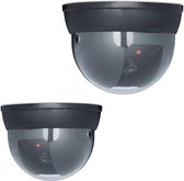 Relaxdays 2x dummy beveiligingscamera LED - dome camera 360° - voor plafond - zwart