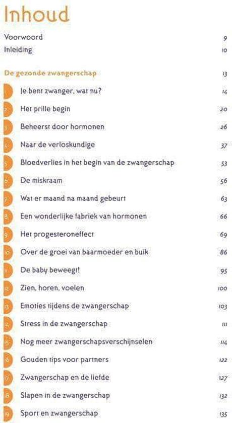 Inhoudsopgave van het boek 'Veilig zwanger'.