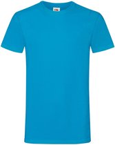Fruit Of The Loom Heren Sofspun® T-shirt - Azure Blauw - Small