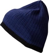 Myrtle Beach - Bonnet tricoté unisexe (Blauw/ Zwart)