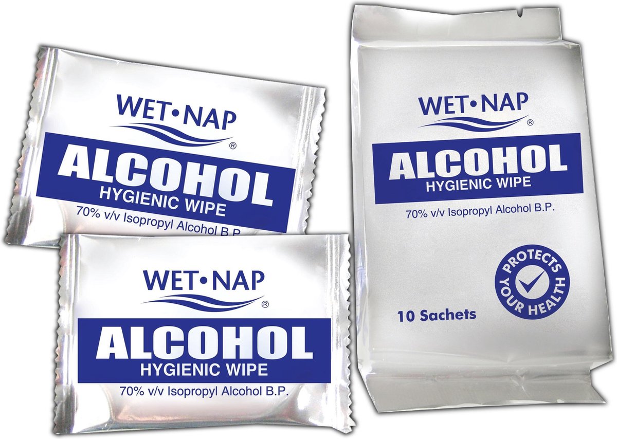 Wet-Nap Alcohol Wipe70 - 10 x 10-pack - Wet-Nap Alcohol wipes