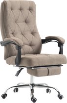 Bureaustoel - Ergonomische bureaustoel met voetensteun - Kantoor - Kunststof - Taupe - 71x63x124 cm
