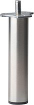 Ronde RVS meubelpoot hoogte 14 cm (M10)