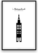Den Bosch stadposter - Zwart-wit