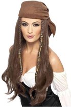 Lange donkerblonde piratenpruik voor vrouwen - Verkleedpruik - One size