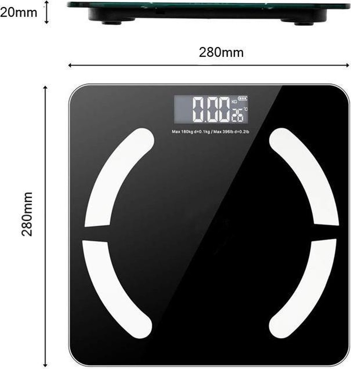 Personenweegschaal - Weegschaal Met Lichaamsanalyse - 12 Metingen ...