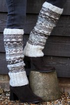 Pachamama - Wollen beenwarmers met ingebreide patronen - One size - Naturel - Finisterre - Fair trade - 100% wol