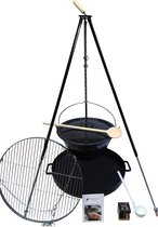 Hongaarse driepoot XXL - super complete set - met grillrooster, 13L bogrács pan en schitterende vuurschaal