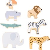 Safari dieren - Stapel- en evenwichtsspel - Houten speelgoed vanaf 1 jaar