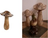 Paddestoelen hout set S + L met craquele kop