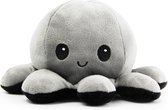 Octopus Knuffel - emotie knuffel - omwisselbaar - omkeerbaar - mood - grijs/zwart - pluche