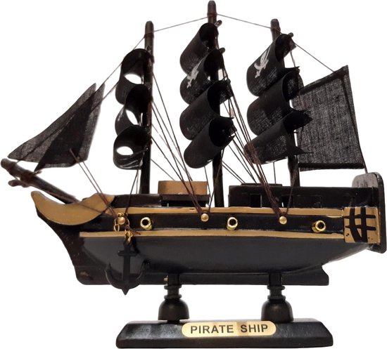 Houten Piratenschip Decoratie 16 x 15.5 cm Piratenboot Zwart |  GerichteKeuze | bol.com