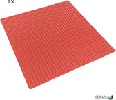 Bouwplaat - Set van 2 Stuks 32x32 - ROOD - BPA vrij - premium
