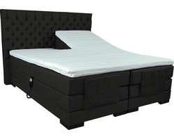 Slaaploods.nl Princess - Elektrische Boxspring inclusief matras - 160x220 cm - Zwart