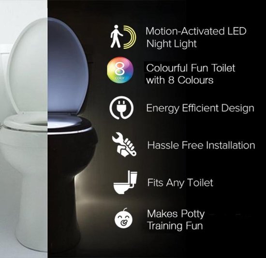 Lampe de Toilettes avec capteur LED Siècle des Lumières différentes  couleurs veilleuse | bol.com