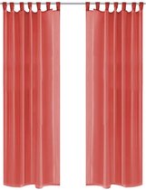 Gordijnen rood 140 x 225 (Incl LW anti kras vilt) - gordijn raambekleding - gordijnen kant en klaar met haakjes ringen - gordijnen met ringen