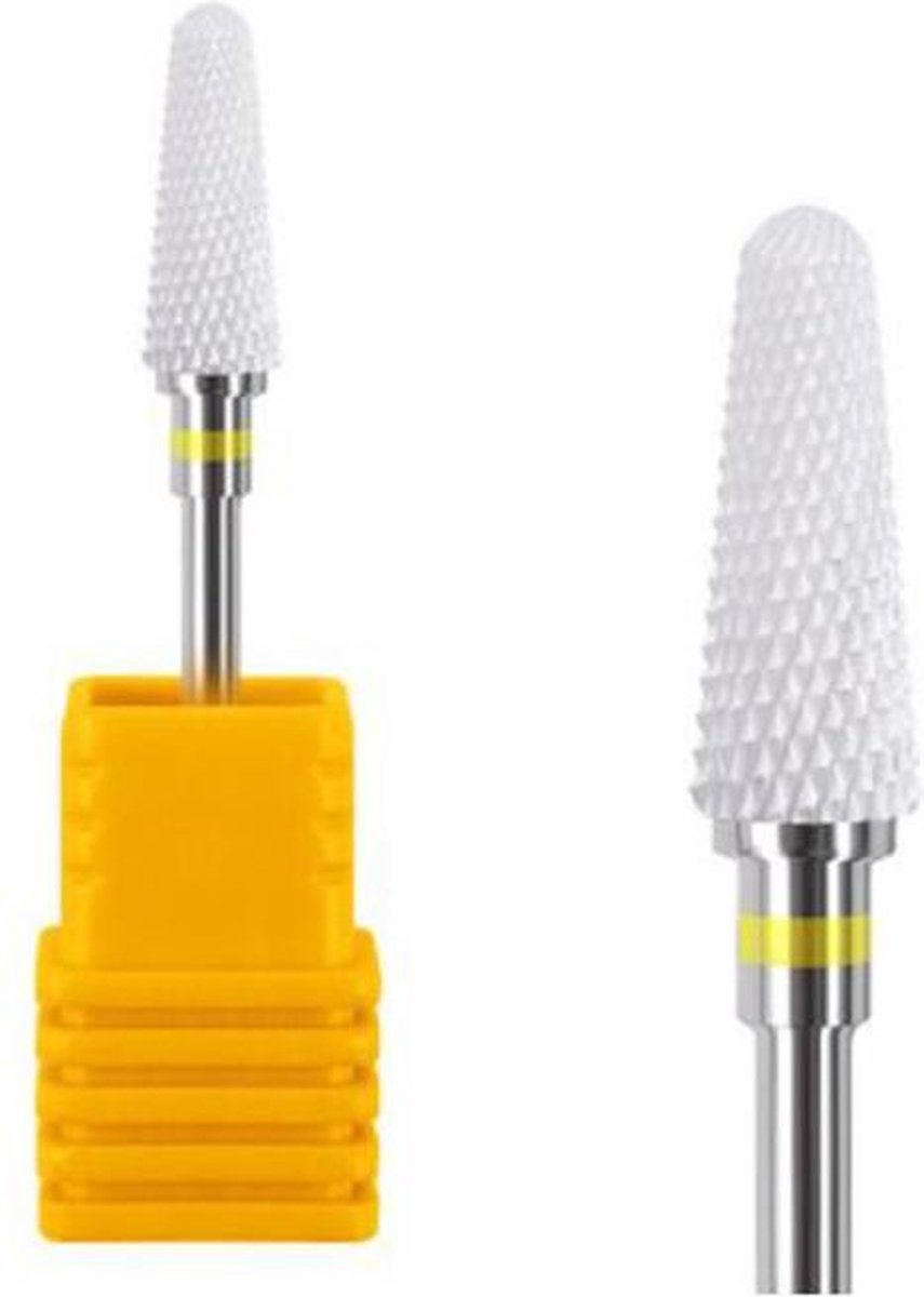 DW4Trading Keramische Kegel Frees Extra Fijne Korrel Voor Elektrische Freesmachine - Pedicure - Manicure - Nagels - Geel