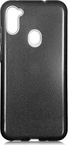 Hoesje Geschikt voor: Samsung Galaxy A11 Glitters Siliconen TPU Case Zwart - BlingBling Cover