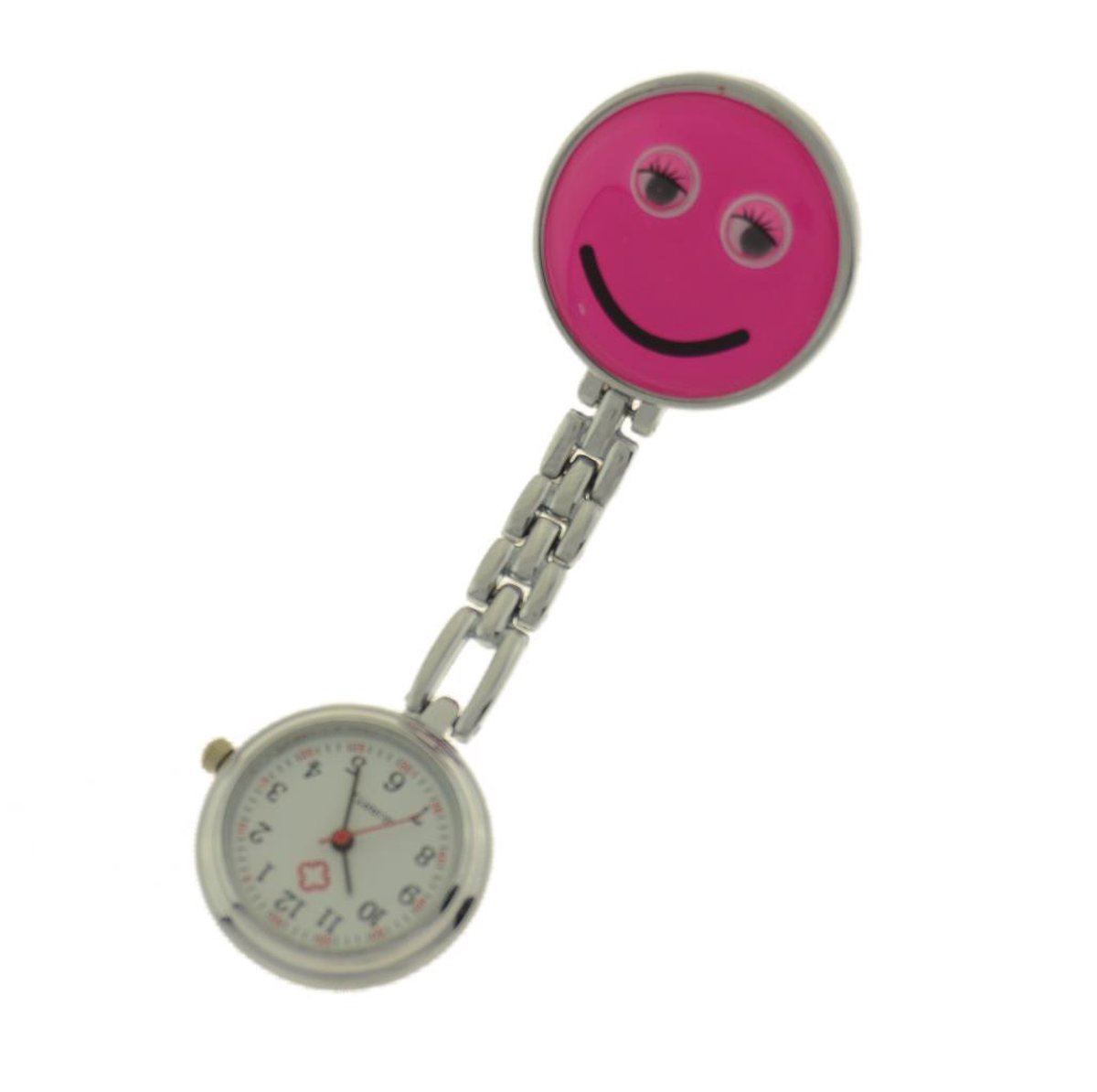Treasure Trove® Verpleegster Horloge Happy Felroze - Zusterhorloge - Dames - 25mm