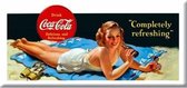Coca Cola Completely refreshing.   Metalen wandbord 22 x 45 cm.