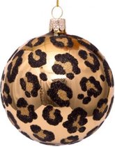 Vondels - Boule de Noël avec imprimé léopard - lot de 3 pièces - or