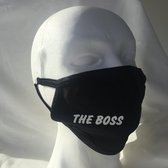 MASKER MET TEKST 'THE BOSS' - Zwart