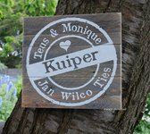 Houten naambord met stempel - Naambord van hout