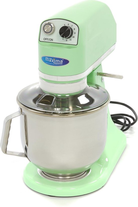 Foto: Maxima planeetmenger 7 l tot 2 kg deeg pastel groen rvs mengkom 11 snelheden keukenmachine standmixer keukenrobot 7 liter