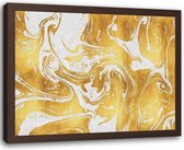 Foto in frame Wit-Goud abstractie, 100x70cm, Premium print