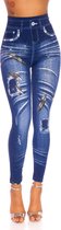 Jeans Legging Dames - Slijtage Blauw - Maat M/L 'Jahnesta'