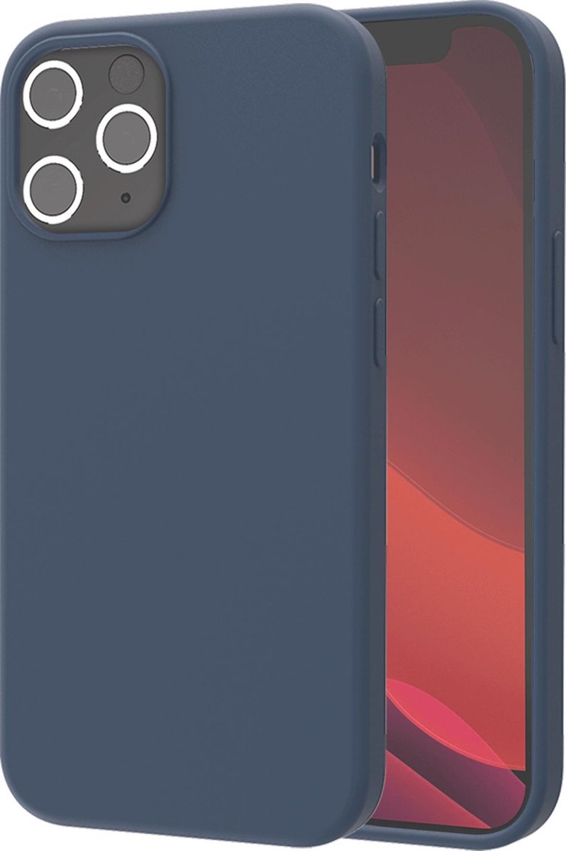 Azuri Apple iPhone 12 (Pro) hoesje - Siliconen backcover - Blauw