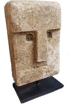 Nusa Originals - Stenen Tribal masker op Standaard - Handgemaakt - 18cm hoog