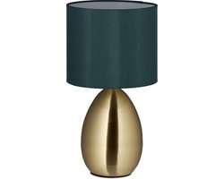 Relaxdays nachtlamp touch - tafellamp dimbaar - nachtlampje messing - slaapkamer lamp