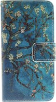Blauw bloemen agenda wallet iPhone SE (2020 - 2022) / 7 / 8