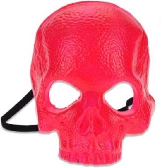 Witbaard Gezichtsmasker Schedel Neon One-size Rood