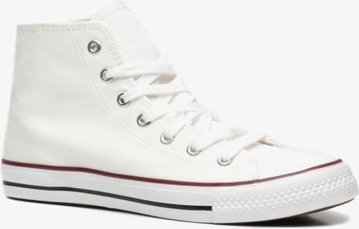 Hoge canvas dames gympen - Wit - Maat 39 | bol.com