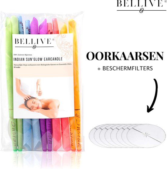 10 stuks natuurlijke Hopi oorkaarsen met zuivere bijenwas - biologisch katoen en essentiële olie - Oorkaarsen Traditionele Therapie - Earcandles - Ear candle - Oorkaars + Beschermfilters