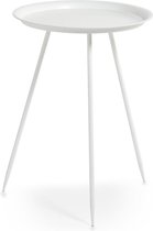 1x Metalen plantentafeltje wit 39 x 53 cm - Zeller - Woondecoratie/accessoires - Bijzettafels - Metalen bijzet tafeltjes