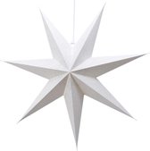 1x Witte glitter kerstster lampionnen met E14 fitting 60 cm- Kerstversiering/kerstdecoratie - Kerstverlichting raam ster