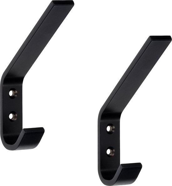 3x Luxe kapstokhaken / jashaken zwart - hoog model - hoogwaardig aluminium  - 7,8 x... | bol.com