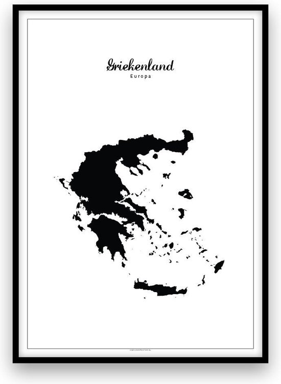 Griekenland landposter - Zwart-wit