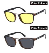 Combinatievoordeel Polar Specs® Iconic PS9095 Polariserende Nachtbril + Polariserende Zonnebril  – Havana Brown – Polarized Black – Medium – Unisex