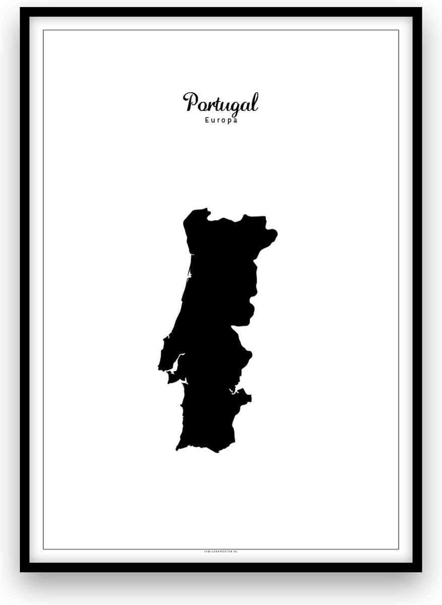 Portugal landposter - Zwart-wit