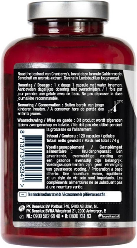 Lucovitaal Cranberry X-tra Forte Voedingssupplement - 120 capsules
