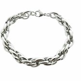 gevlochten armband - Staal - 21 cm - 7 mm