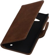 Wicked Narwal | Bark bookstyle / book case/ wallet case Hoes voor Microsoft Microsoft Lumia 550 Bruin